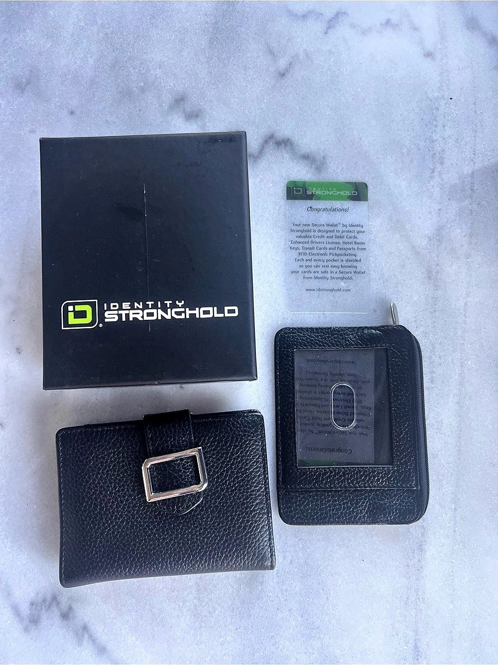 Identity Stronghold Wallet & Card Case in Black Leather - Picture 2 of 7